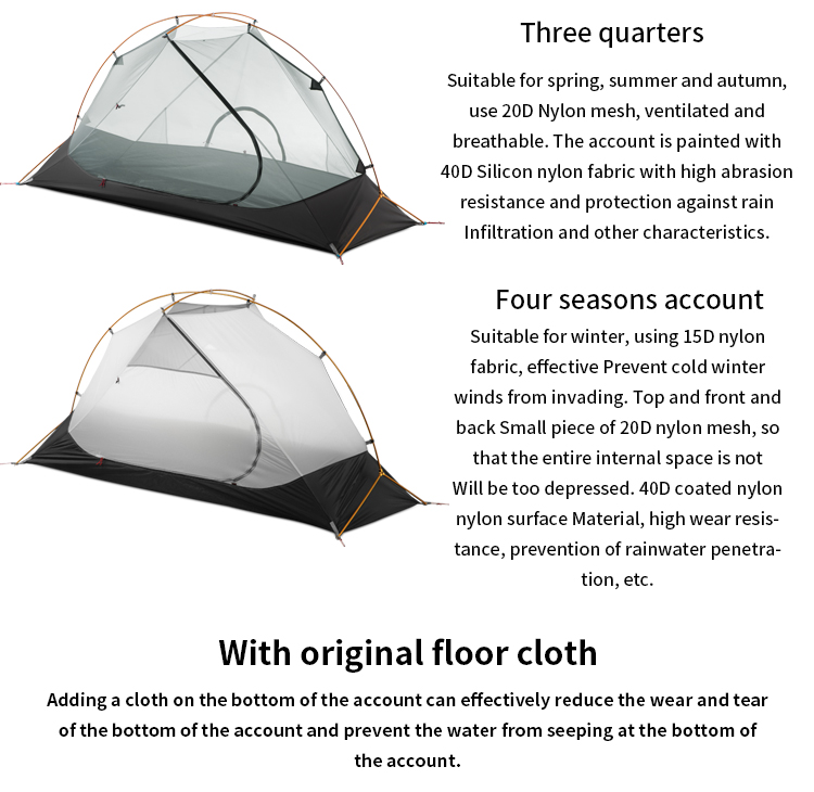 Cheap Goat Tents  1 Person Camping Tent Ultralight Waterproof Outdoor Hiking Tent 15D 210T Nylon Cycling Backpacking Tent With Free Mat   